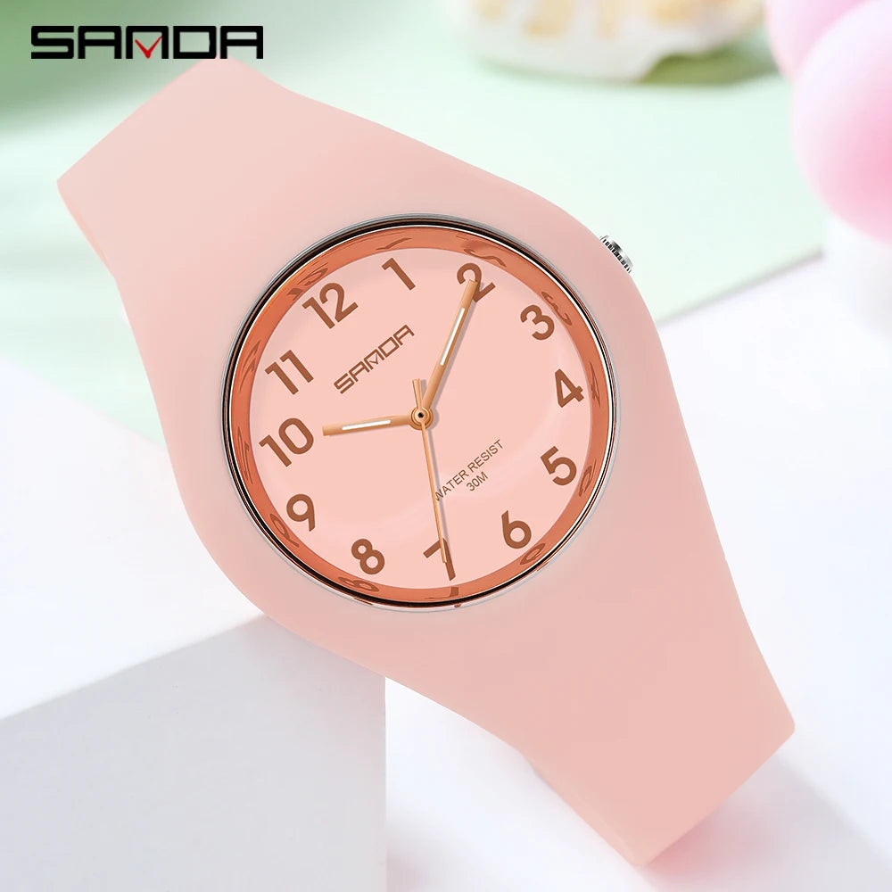 SANDA Brand Children's Watches Fashion Kids Silicone Waterproof Quartz Wristwatch Boys Sport Watches For Girls Gift Clock 2023