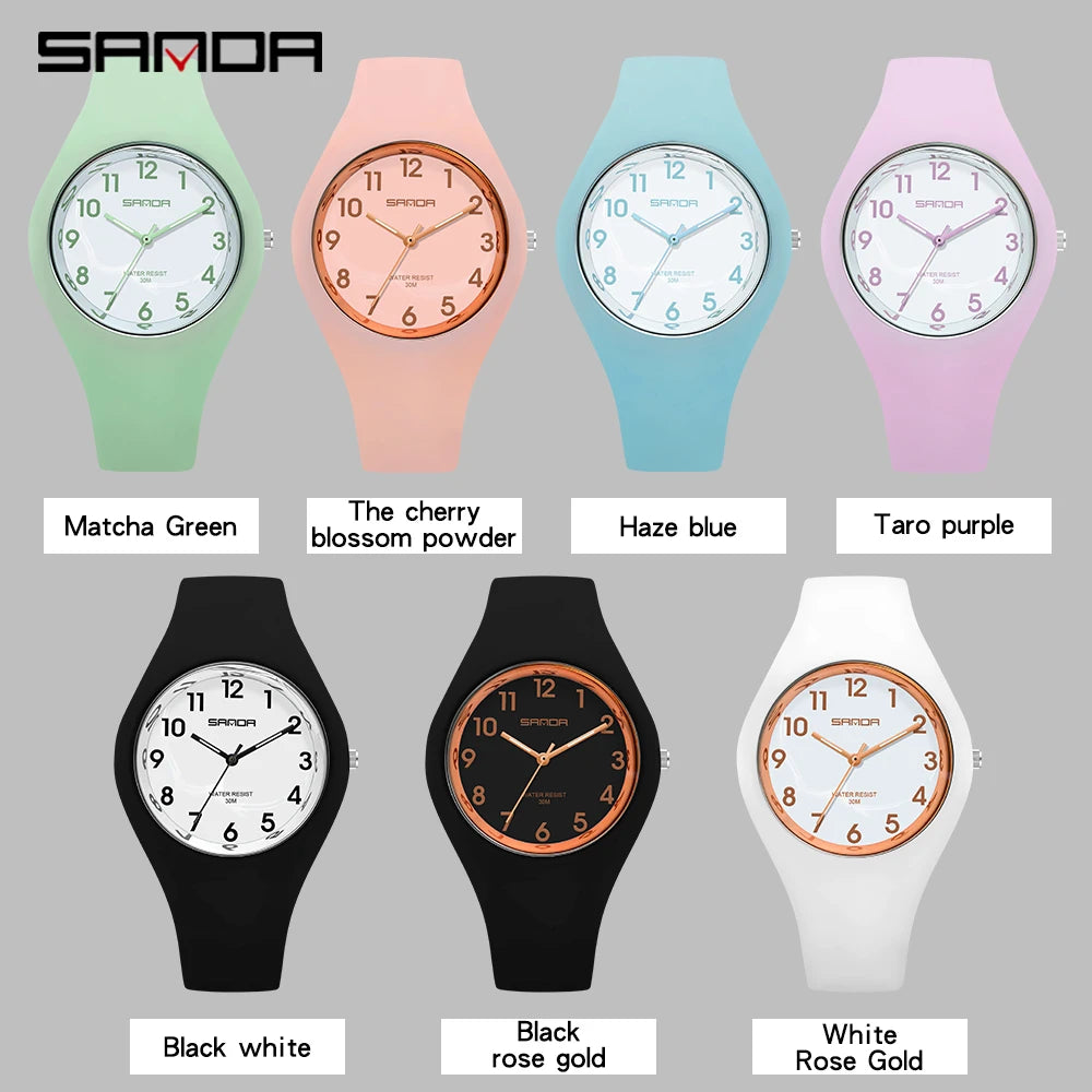 SANDA Brand Children's Watches Fashion Kids Silicone Waterproof Quartz Wristwatch Boys Sport Watches For Girls Gift Clock 2023