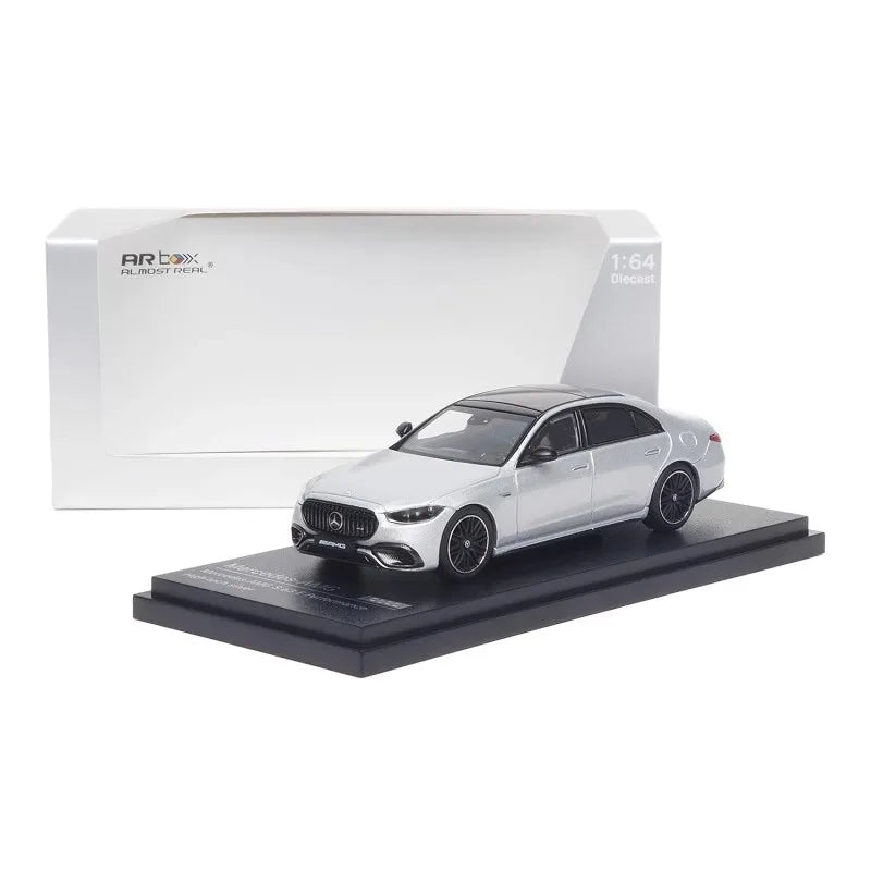 Almost Real 1/64 Car Model 2023 Mercedes AMG S63 E Performance AR Box Alloy Car Model Simulation Display Model Custom Toy Gift