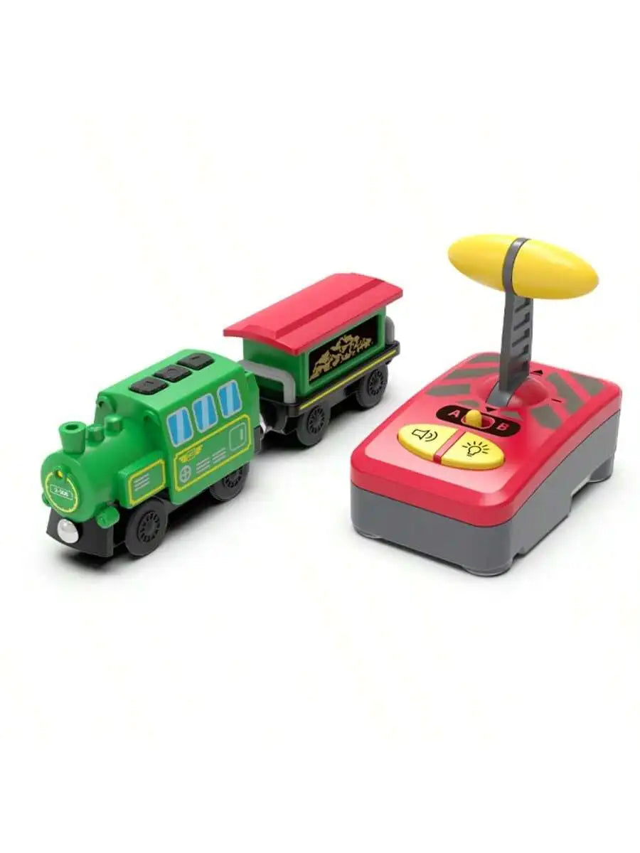 Magnetic Slot Diecast Car RC Electric Train Track Sets Fit for All Wood Railway Track Accessories Christmas Gift for Children