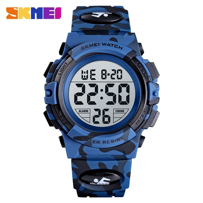 SKMEI 5bar Waterproof Colorful Lights Camouflage Boy Wristwatches Fashion Kids Watches Sports Children's Watch relogio infanti