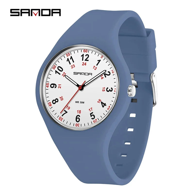 SANDA 3253 Fashion Ladies Silicone Children's Watch Girl Cute Cartoon Quartz Watch Kids Watches Women Boys Girl Gifts Relogios