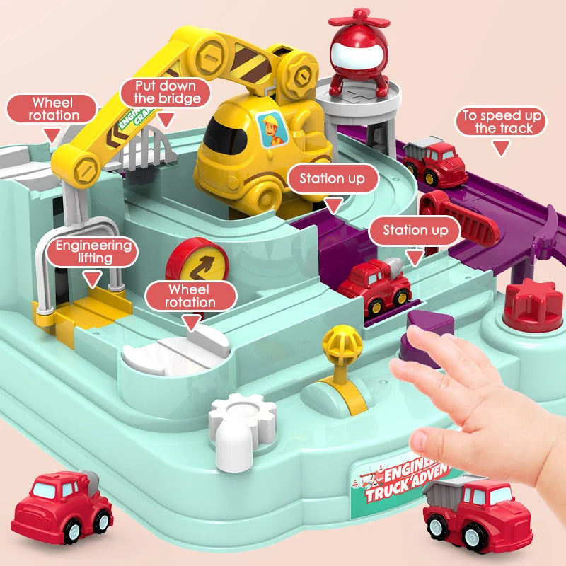 Car Train Track Sets Board Adventure Game Toy Interactive Boy Parking for Children 2 To 4 Year Old Kids Birthday Gift