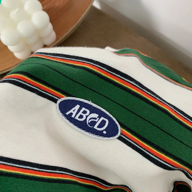 2-10 Years Children's Striped T-shirts Boys Girls Kids Summer New Tees Cotton Loose T Shirt Casual Kids Tops Children Clothes