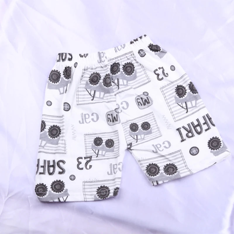 Summer Boys' Short Sleeved Suit Cartoon Car Printing Cotton Short Sleeved Top +Shorts 2pcs Set Children Boy Kids Pyjamas Suit