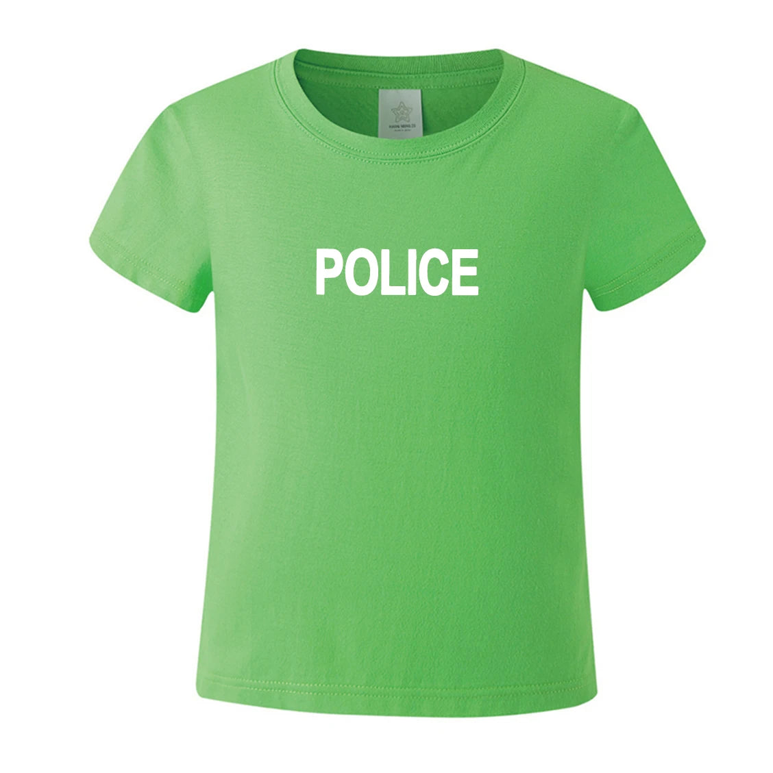 POLICE T-Shirt Kids Cosplay Fancy Dress Costume Children Unisex Summer Tshirt Letter Print Fashion Cotton Tee