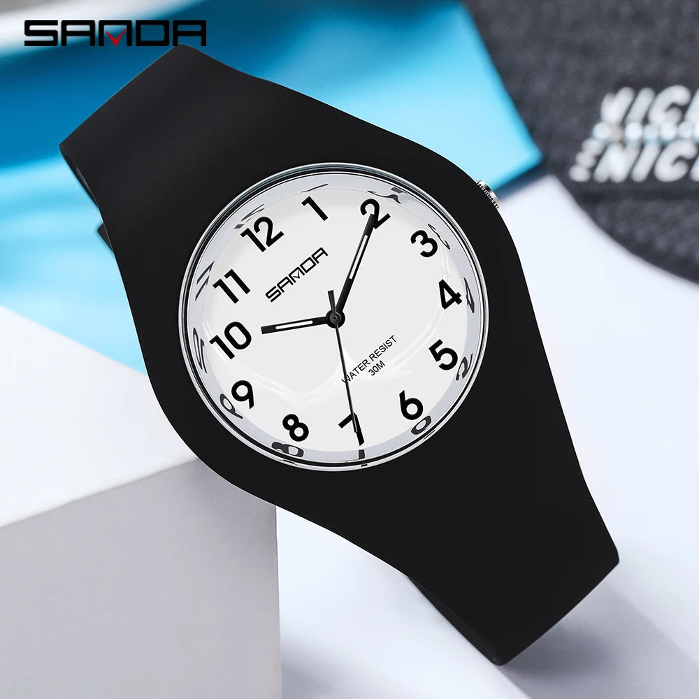 SANDA Brand Children's Watches Fashion Kids Silicone Waterproof Quartz Wristwatch Boys Sport Watches For Girls Gift Clock 2023