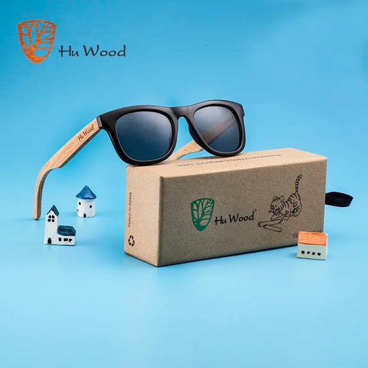 HU WOOD Brand Design Children Sunglasses Multi-color Frame Wooden Sunglasses for Child Boys Girls Kids Sunglasses Wood GR1001