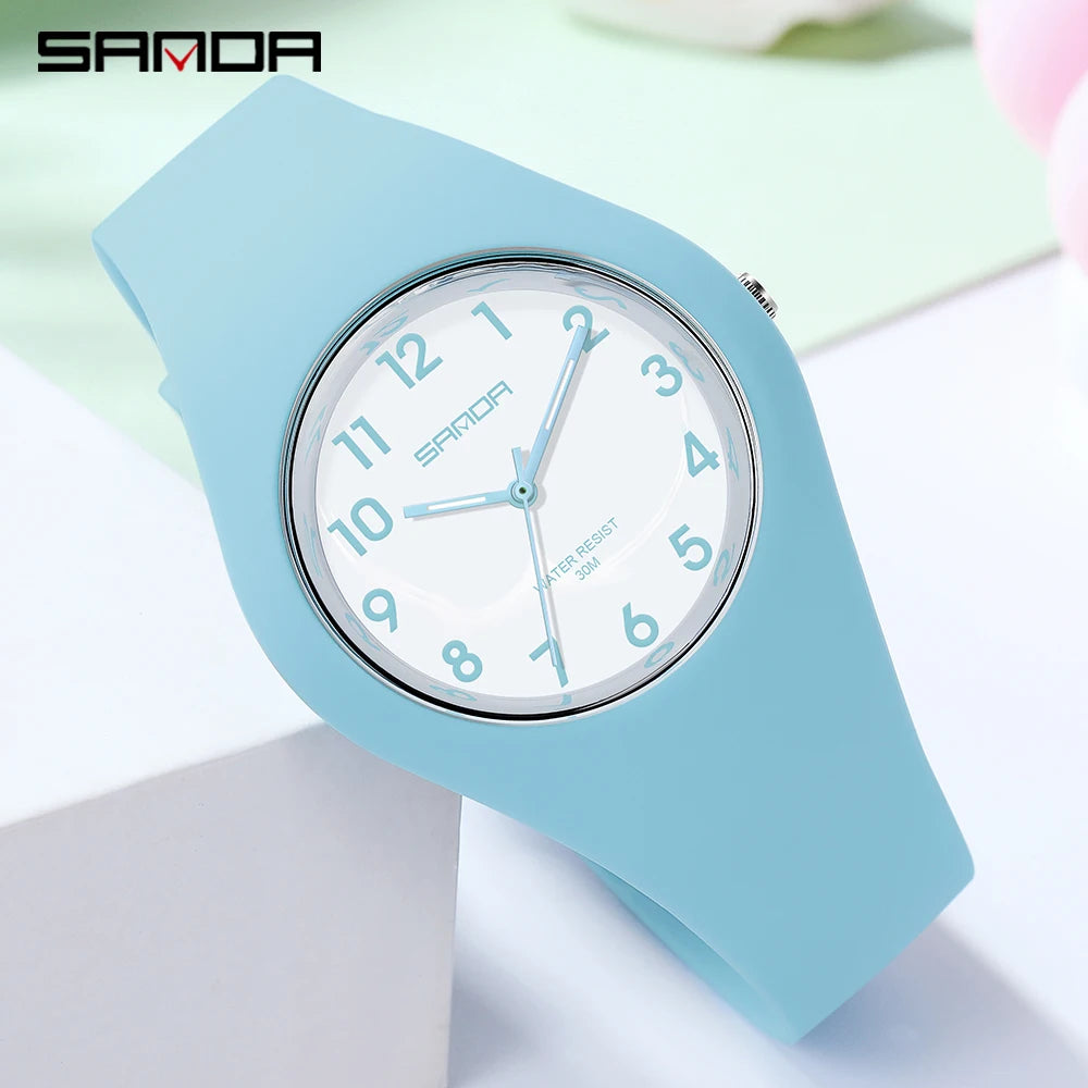 SANDA Brand Children's Watches Fashion Kids Silicone Waterproof Quartz Wristwatch Boys Sport Watches For Girls Gift Clock 2023