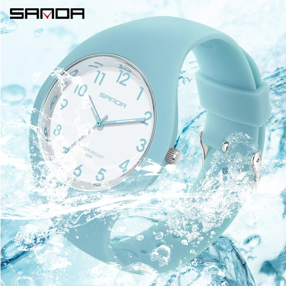 SANDA Brand Children's Watches Fashion Kids Silicone Waterproof Quartz Wristwatch Boys Sport Watches For Girls Gift Clock 2023