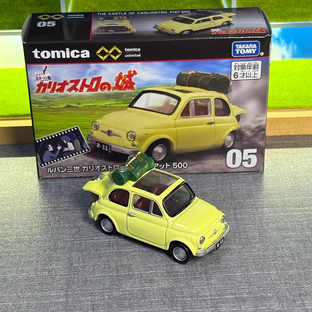Takara Tomy Tomica Premium Unlimited 05 Lupin III Castle of Cagliostro Fiat 500 Mini Car Toy Alloy Toys Diecast Metal Model
