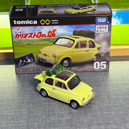 Takara Tomy Tomica Premium Unlimited 05 Lupin III Castle of Cagliostro Fiat 500 Mini Car Toy Alloy Toys Diecast Metal Model