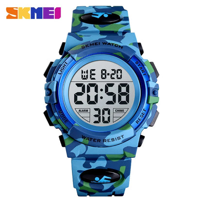 SKMEI 5bar Waterproof Colorful Lights Camouflage Boy Wristwatches Fashion Kids Watches Sports Children's Watch relogio infanti