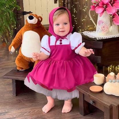 Lolita Mash and Bear Bridesmaids Girls Party Dress Maid Wedding 1st Birthday Princess Dresses for Baby Tulle Christmas Costumes