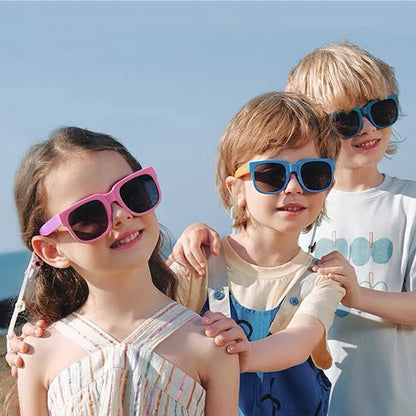 3PCS Foldable Sunglasses for Kids Boys Girls Outdoor Travel Goggle Shades Eyewear Square Frame UV400 Sun Glasses for Children