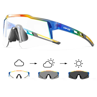 Kapvoe Photochromic Kids Cycling Sunglasses Sport Bicycle Glasses UV400 Child Goggles Boys Girls Teenager Outdoor Bike Eyewear