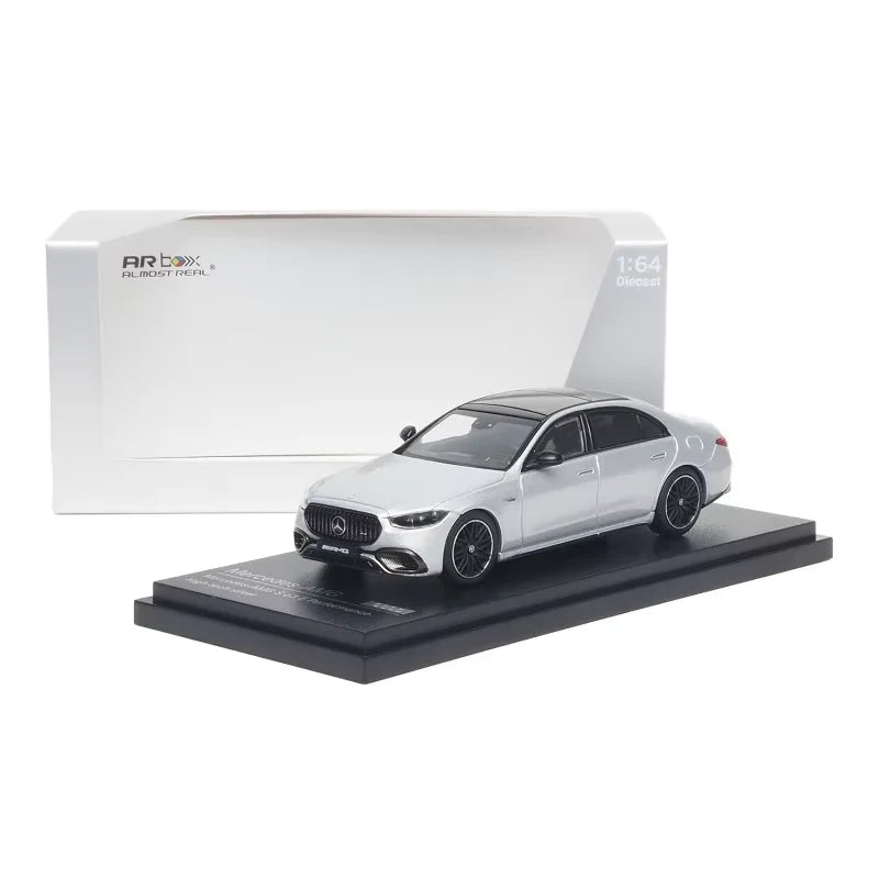 Almost Real 1/64 Car Model 2023 Mercedes AMG S63 E Performance AR Box Alloy Car Model Simulation Display Model Custom Toy Gift