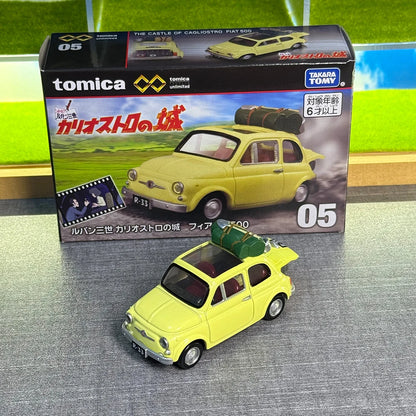 Takara Tomy Tomica Premium Unlimited 05 Lupin III Castle of Cagliostro Fiat 500 Mini Car Toy Alloy Toys Diecast Metal Model