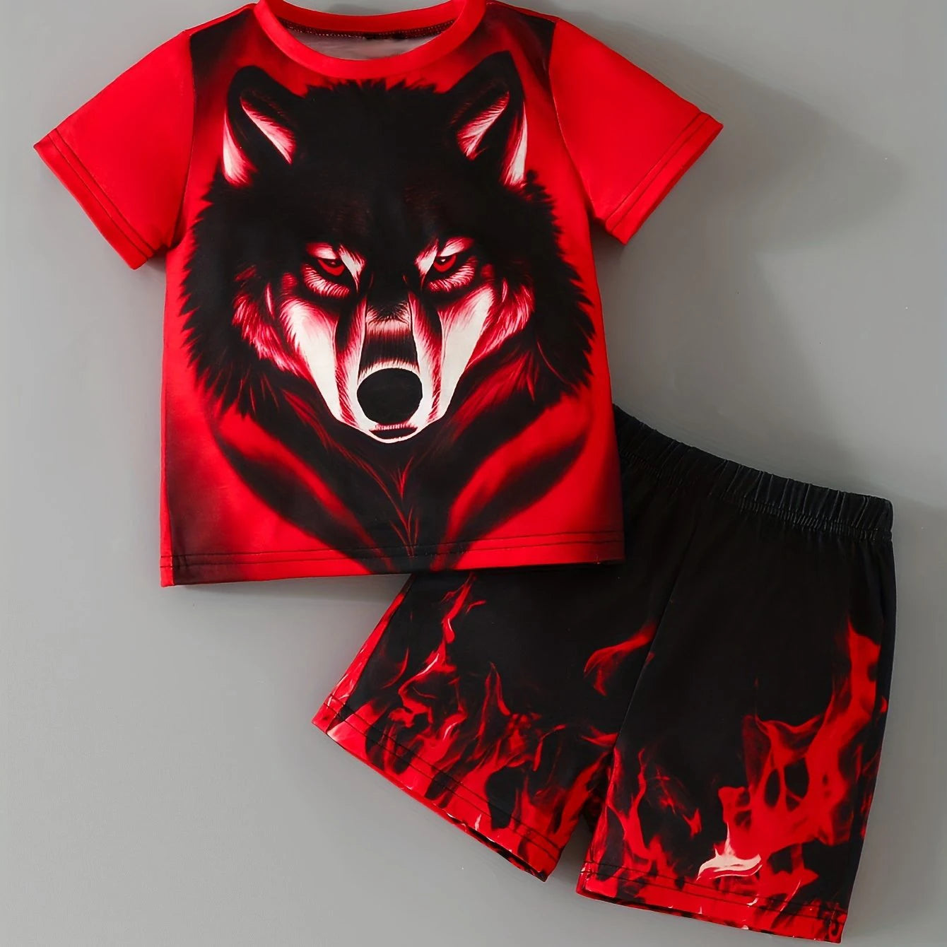 2024 Kids Clothes 2pcs Boys Funny Cartoon Graphic Print T-Shirt Shorts Set Stylish Comfortable Summer Children Dresses