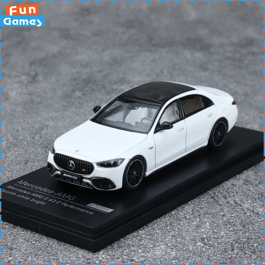 Almost Real 1/64 Car Model 2023 Mercedes AMG S63 E Performance AR Box Alloy Car Model Simulation Display Model Custom Toy Gift