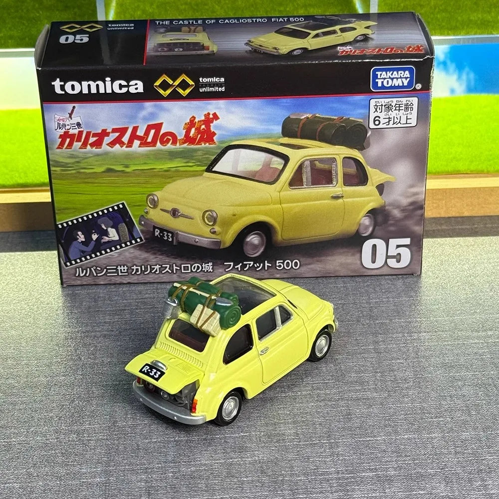 Takara Tomy Tomica Premium Unlimited 05 Lupin III Castle of Cagliostro Fiat 500 Mini Car Toy Alloy Toys Diecast Metal Model