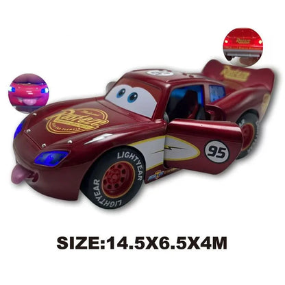 Disney Pixar Cars Lightning Mcqueen Sound and Light Edition Double door pull-back Car 1:32 Diecast Vehicles Alloy Car Toy Gifts