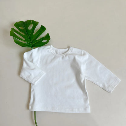 2025 Autumn New Baby Long Sleeve T Shirts Infant Boy Cotton Bottoming Shirts Solid Toddler Girl T Shirts Kids Tee Baby Clothes