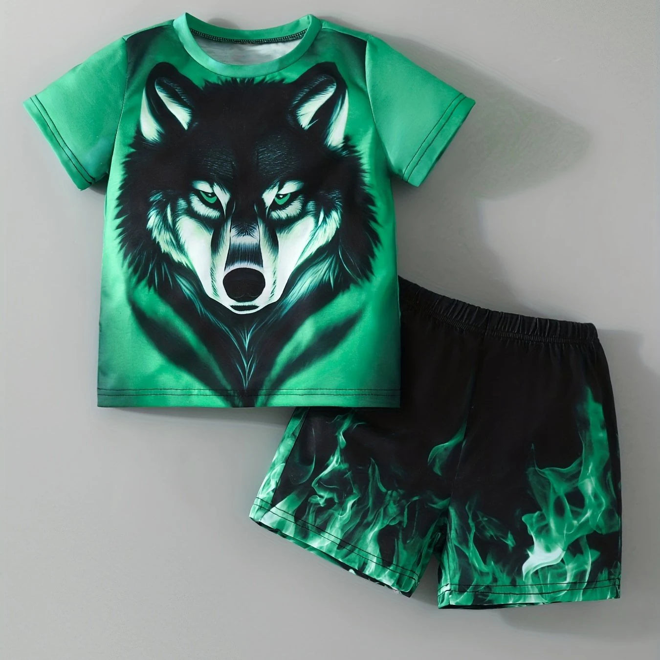 2024 Kids Clothes 2pcs Boys Funny Cartoon Graphic Print T-Shirt Shorts Set Stylish Comfortable Summer Children Dresses