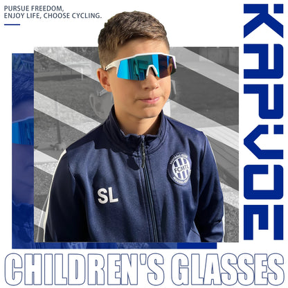 Kapvoe Photochromic Kids Cycling Sunglasses Sport Bicycle Glasses UV400 Child Goggles Boys Girls Teenager Outdoor Bike Eyewear
