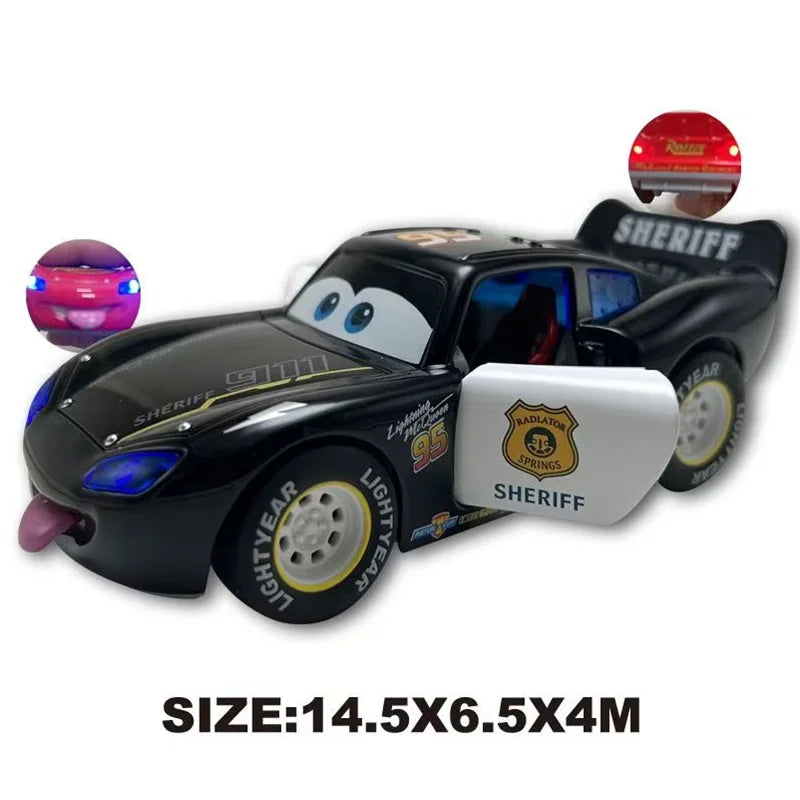 Disney Pixar Cars Lightning Mcqueen Sound and Light Edition Double door pull-back Car 1:32 Diecast Vehicles Alloy Car Toy Gifts