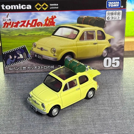 Takara Tomy Tomica Premium Unlimited 05 Lupin III Castle of Cagliostro Fiat 500 Mini Car Toy Alloy Toys Diecast Metal Model
