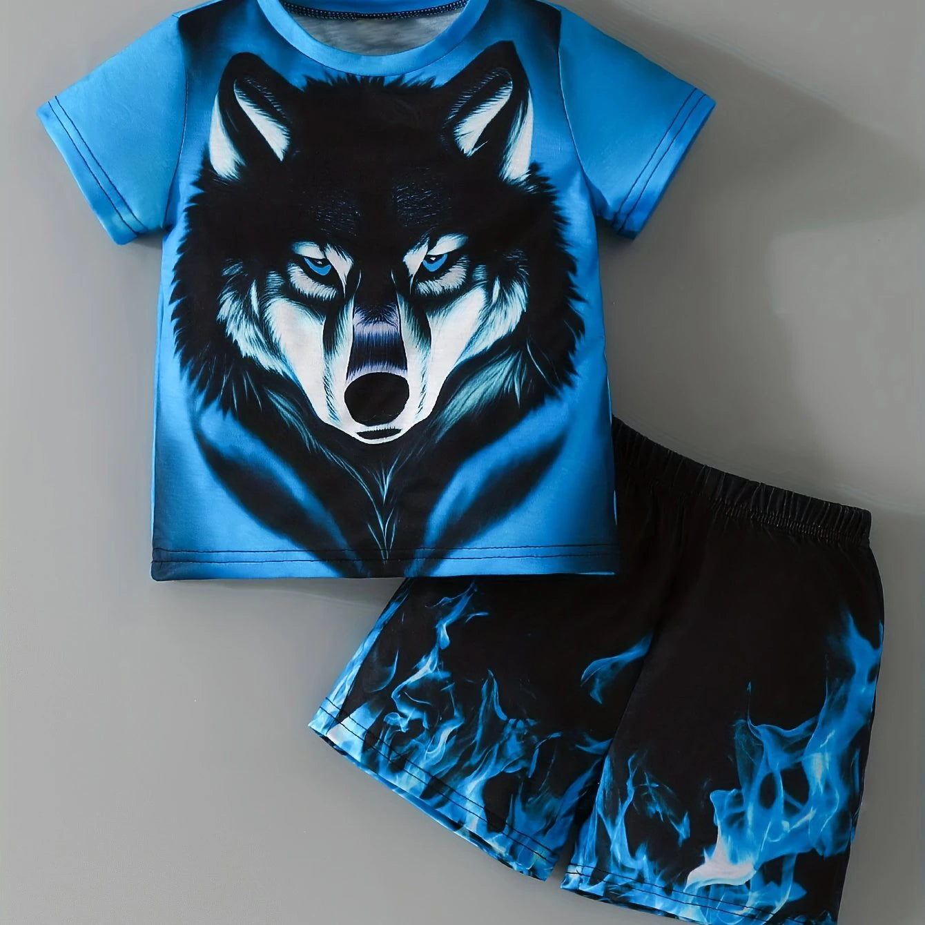 2024 Kids Clothes 2pcs Boys Funny Cartoon Graphic Print T-Shirt Shorts Set Stylish Comfortable Summer Children Dresses