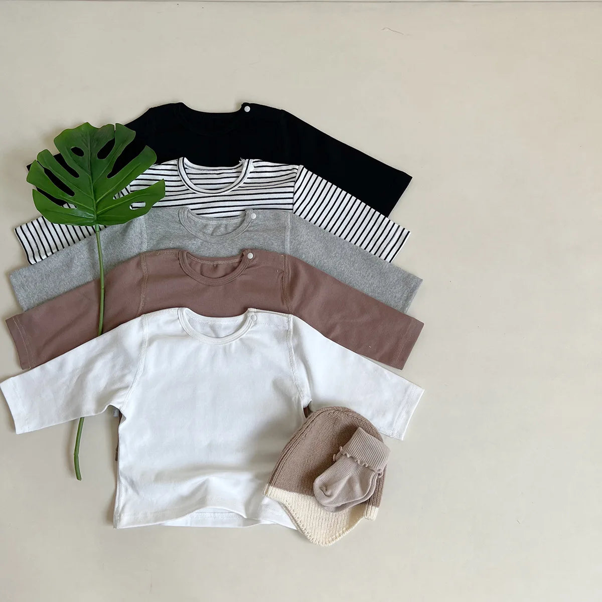 2025 Autumn New Baby Long Sleeve T Shirts Infant Boy Cotton Bottoming Shirts Solid Toddler Girl T Shirts Kids Tee Baby Clothes