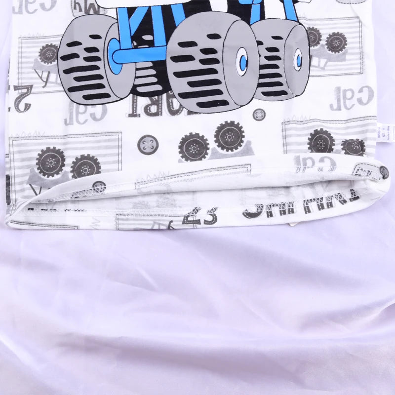 Summer Boys' Short Sleeved Suit Cartoon Car Printing Cotton Short Sleeved Top +Shorts 2pcs Set Children Boy Kids Pyjamas Suit